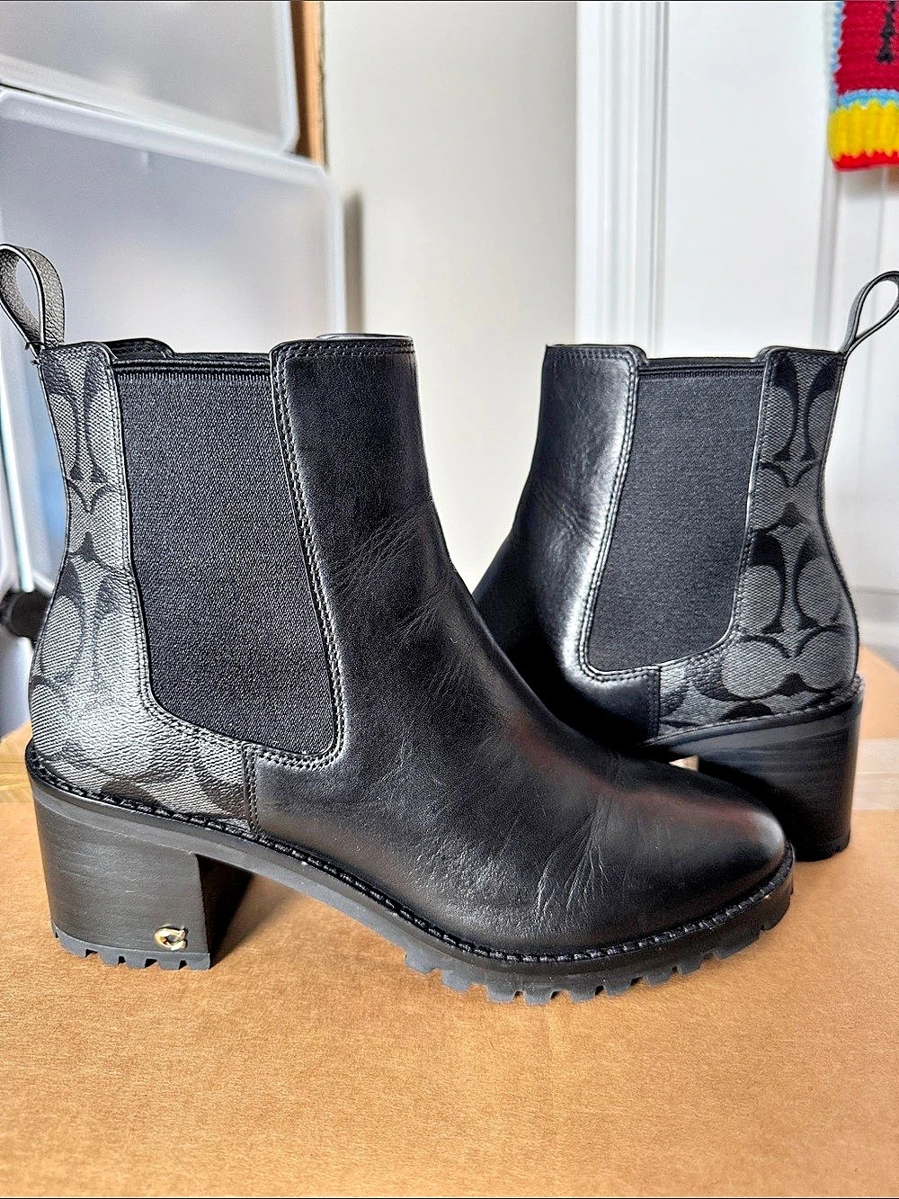 Coach C1261 Leather Chelsea Boots Black US 8.5